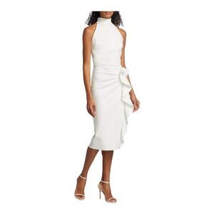 Chiara Boni La Petite Robe Teodorina Ruffled Sequin Stretch Midi Dress Size 14 (